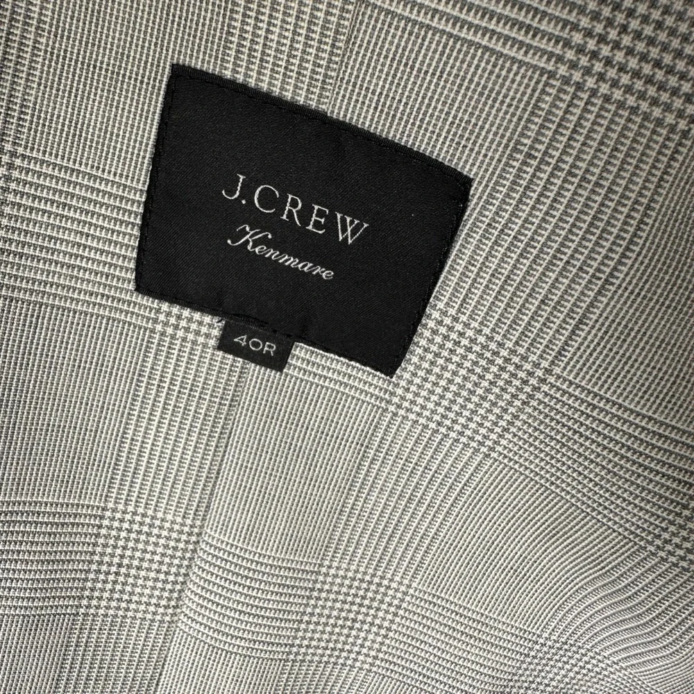 J.Crew Kenmare Blazer Italian Organic Wool‎ Marzotto Grey Glen Plaid Suit Jacket